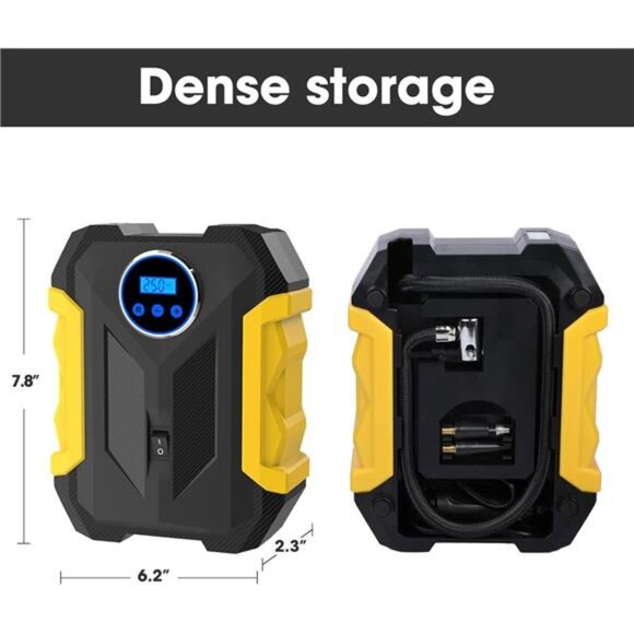 Digital Air Compressor for Car Auto Pump Portable Tire Inflator with LED Light - Picture 3 of 7